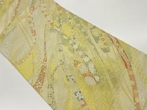 鬘帯に草花模様織出し袋帯